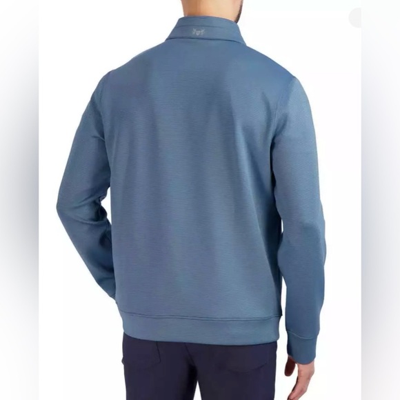 Hickey Freeman 1/4 Zip Pullover Striped Long Sleeve Mens Size Small Blue - Picture 2 of 10